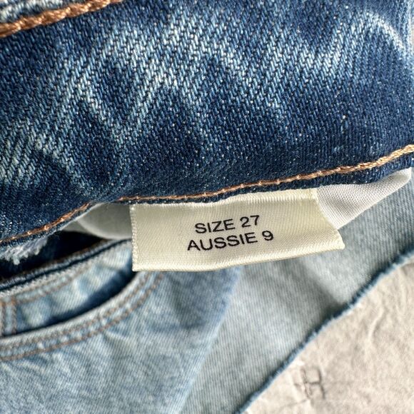 Rolla’s High Waist Distressed Hem Denim Mini Skirt Size 27 New - Picture 4 of 6